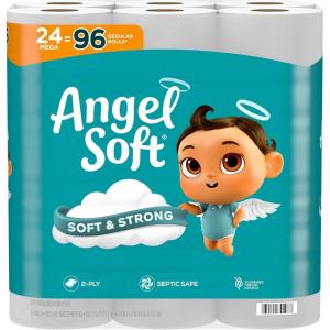 imageAngel Soft Toilet Paper 24 Mega Rolls  96 Regular Rolls Soft and Strong Toilet Tissue