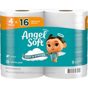 imageAngel Soft Toilet Paper 48 Mega Rolls  192 Regular Rolls Soft and Strong Toilet Tissue320 sheet Pack of 4