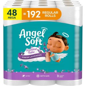imageAngel Soft Toilet Paper with Fresh Lavender Scented Tube 48 Mega Rolls  192 Regular Rolls Soft and Strong Toilet Tissue320 sheet Pack of 48