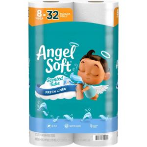 imageAngel Soft Toilet Paper with Fresh Lavender Scented Tube 48 Mega Rolls  192 Regular Rolls Soft and Strong Toilet Tissue320 sheet Pack of 8