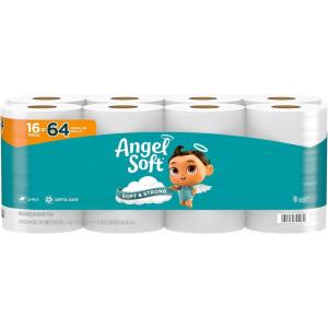 imageAngel Soft Toilet Paper 18 Mega Rolls  72 Regular Rolls Soft and Strong Toilet Tissue320 Sheet Pack of 16